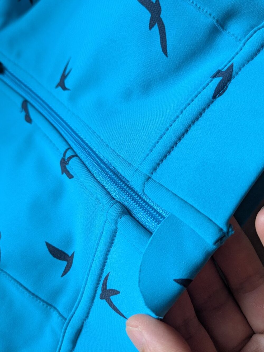 Oiselle Pockito Power 2.0 Zip Front Sports Bra Blue NWOT Women's Size 6 - Picture 5 of 9